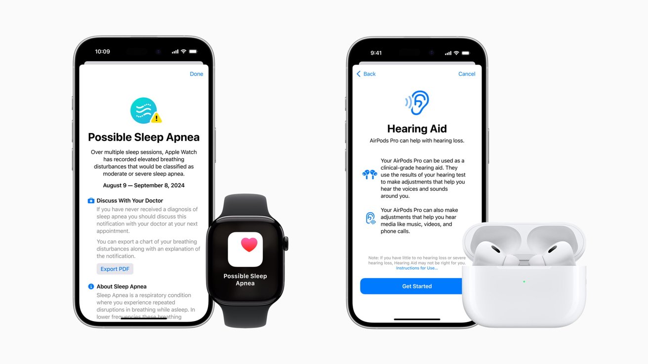 You are currently viewing Apple Watch Series 10 & AirPods Pro 2 bring sleep & hearing health tools