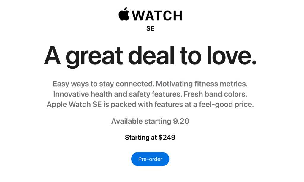 You are currently viewing The Apple Watch SE is up for preorder for some reason