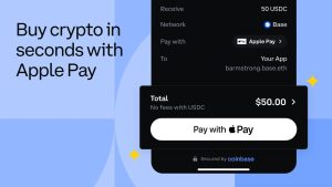 Read more about the article Coinbase Onboard adds Apple Pay for crypto purchases in third-party apps