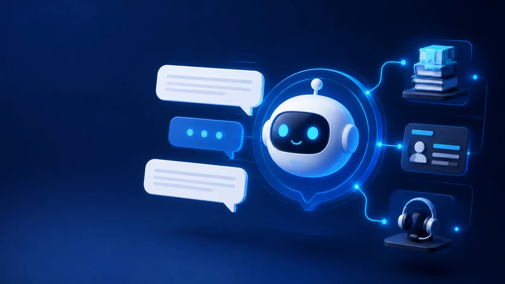 AI chatbot connected to business knowledge, CRM and customer escalation paths