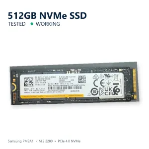 Actual Samsung PM9A1 512GB M.2 2280 PCIe 4.0 NVMe SSD on white background